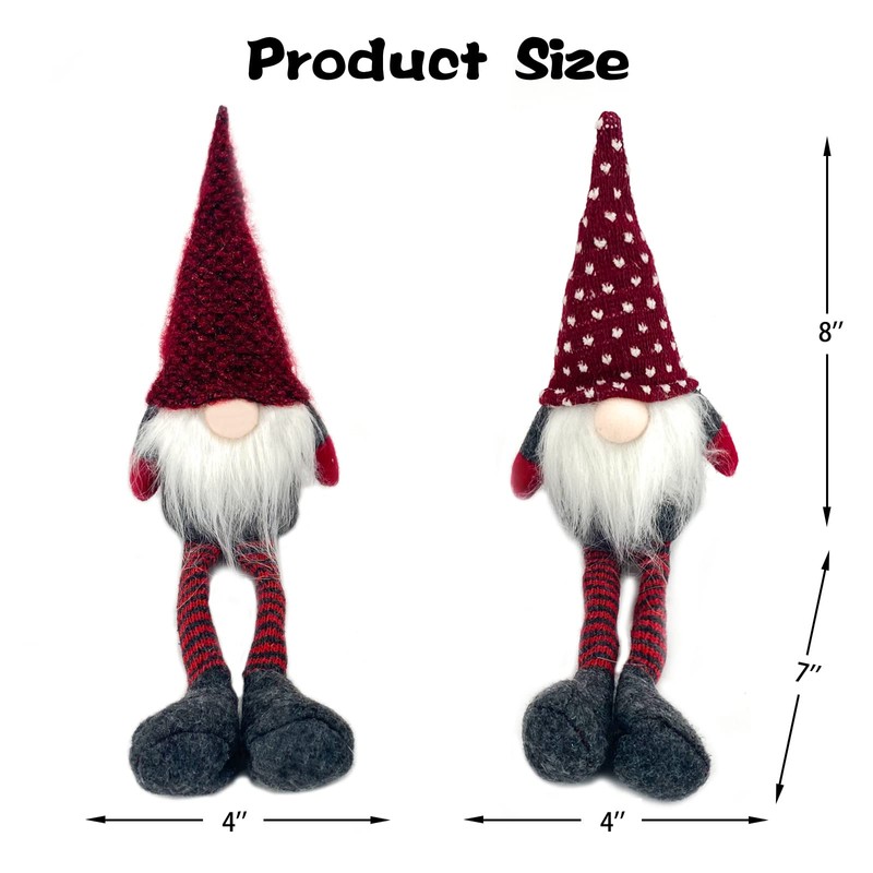 DUJSRZL Christmas Gnomes Knitted Plush Santa Claus Handmade Table Decorations