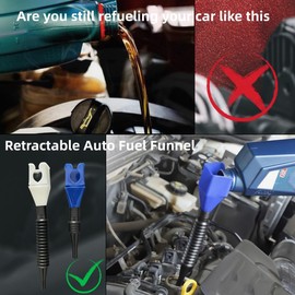LSDWL Funnels for Automotive Use,2pcs Retractable Auto Fuel Funnel for Oil Change,Filling Water,Gasoline,Coolant in Cars