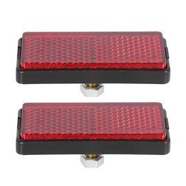 F FIERCE CYCLE Pair of M6 x 1.0 Red Rectangle Universal Screw Mounting Reflective Warning Reflector for Motorcycle Bicycle 56 mm Length