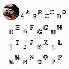 Nail Art English Alphabet Initial Parts Black (W8F8DEC) / 네일아트 영문 알파벳 이니셜 파츠 블랙 (W8F8DEC)