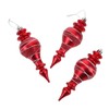 Sosoport 3pcs Red Christmas Bauble: Plastic Finial Ornaments with Long