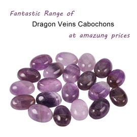 PH PandaHall 20 Piece Set Amethyst Natural Stone Cabochon Oval Beads Macrame Necklace Decor Material Charm Pendant Earrings Pendant Jewelry Accessory Parts DIY Craft Supplies Purple