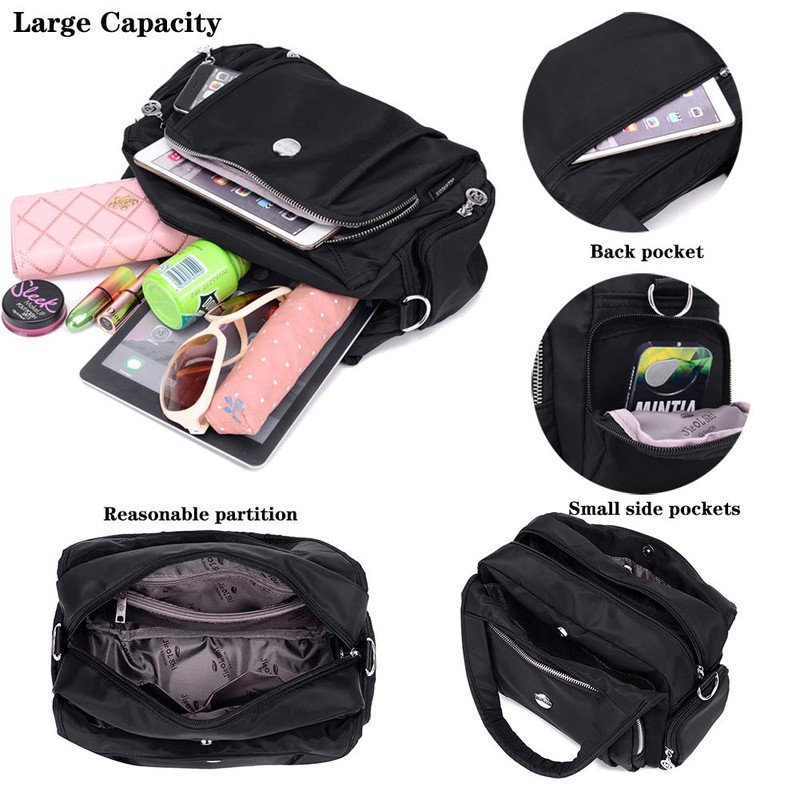MINTEGRA Crossbody Bag for Women Waterproof Handbag Multi-Pocket Nylon Travel