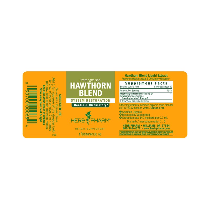Herb Pharm, Hawthorn Blend, 1 Fl Oz