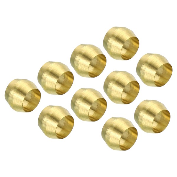 PATIKIL 25pcs 4mm Tube OD Brass Compression Sleeve Ferrule Brass