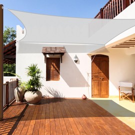 Coarbor 7'x7' Waterproof Sun Shade Sail Rectangle Canopy Shade Cover for Patio Outdoor Backyard Lawn Garden Pergola, Light Grey