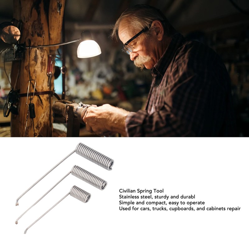3PCS Civilian Spring Tools Multifunctional Stainless Steel Spring Tool for