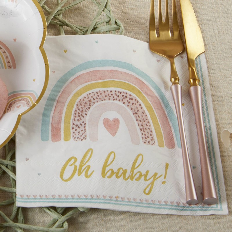 Kate Aspen Boho Rainbow Baby Shower Decorations, One Size, Napkins