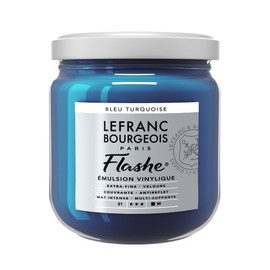 Lefranc Bourgeois Flashe Acrylic paint, 400ml Topf - Vinylfarbe, Turquoise 13 Fl Oz