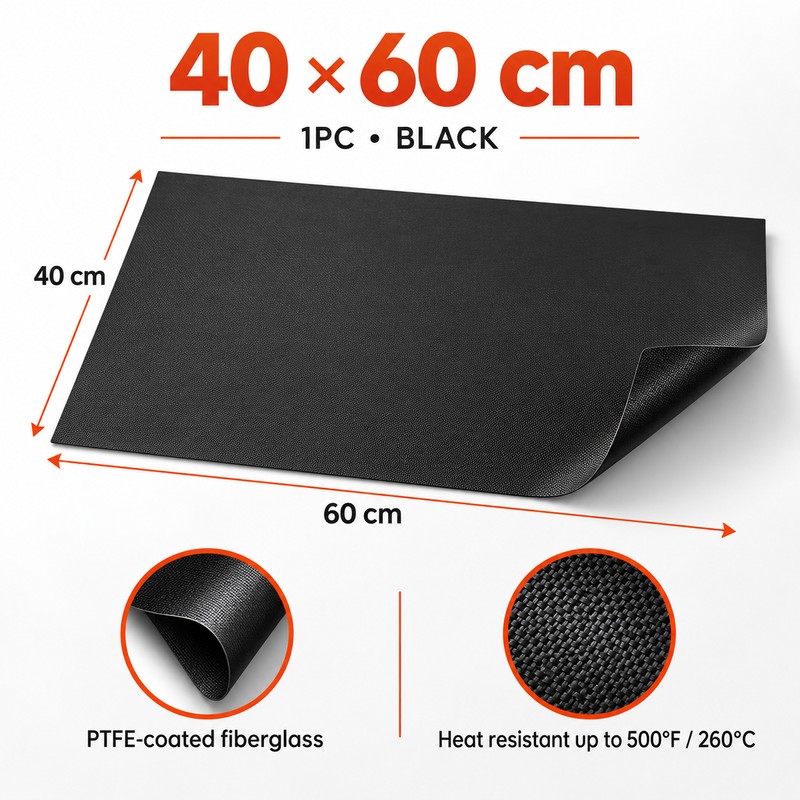 Reusable Nonstick Oven Liner Mat, PTFE Fiberglass Heat Resistant Protector