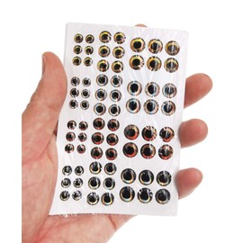 2D/3D/4D/5D Fishing Eyes Oval Pupil Fishing Lure Eye for Making Fishing Lure and Fly Tying (5D Yellow White Red)