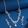 fxmimior Sparkly Crystal Rhinestone Flower Teardrop Pendent Statement Choker Bib