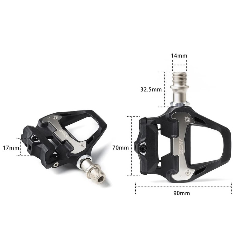 ANSJS Road Bike Pedals, Lightweight Clipless Bike Pedals with Cleat