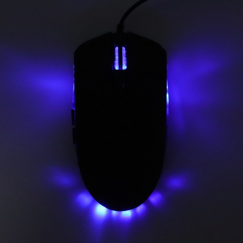 Wired Mouse Blue Backlit Type C Ergonomic Multimedia Keys Adjustable