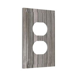 CZRPKEN Decorative Outlet Covers Rustic Old Wood Grain Plank Vintage Grey Wooden 1 Gang Duplex Light Switch Cover Plate Wall Plates For Electrical Outlets Electrical Switchplate Face Plate