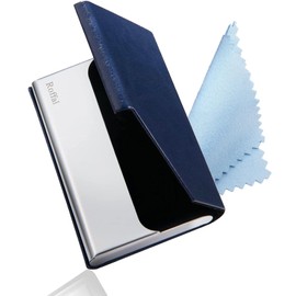 Roffal Business Card Holder, Men's, Women's, 21 Colors to Choose from, Does Not Break Business Cards with Genuine Accessories, e. matte blue