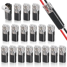 20 pieces luster terminals pluggable cable connector 2-pin cable connector plug cable connector passage connector car 18-24AWG wire quick splice connector cable crimp connection
