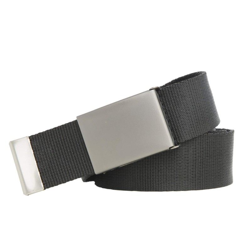 Men's Fabric Belt, Black, Belt 160 cm, Matte 40 mm