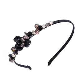 IYOU Sparkly Crystal Headbands for Women Fuchsia Rhinestone Hair Bands Thin Vintage Party Hair Accessories