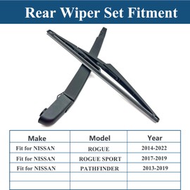 Rear Windshield Wiper Arm Blade Set for Nissan Rogue 2014-2022/Nissan Pathfinder 2013-2019/Nissan Rogue Sport 2017-2019 Back Window Wiper Arm Blade Replacement 28780-3JA0A