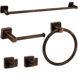 Ntipox 5 Piece Antique Bathroom Hardware Accessories Set Oil Rubbed Bronze,24 Inch Towel Bar Set,Towel Rack Set,Bathroom Towel Holder Set