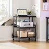 Unikito 3-Tier Printer Stand with Charging Station, Adjustable Rolling Cart