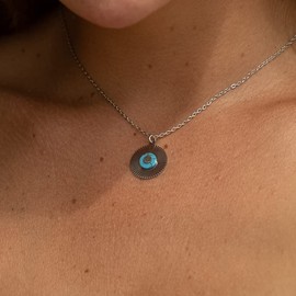 Made by Nami Boho Women's Necklace with Pendant - Stainless Steel Link Chain - Cool Silver Chain or Gold Chain Unisex - Handmade Beach Jewellery Surfer Jewellery Festival Accessories, Stainless Steel,