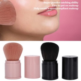 Powder Blush, 2 Pack Professional Retractable Contour Powder Face Brush, Loose Powder Brush