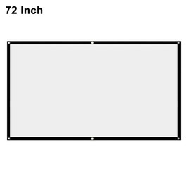 Projector Screen, White Projector Screen, 16:9 No Crease Home Theater Foldable Projection Screen 60"|72"|84"|100"|120"|150"