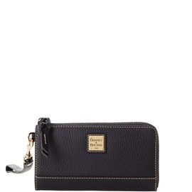 Dooney & Bourke Handbag, Pebble Grain Folded Zip Wristlet - Black