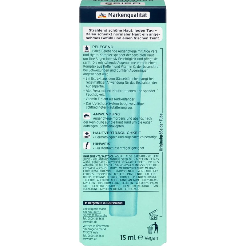 Invigorating Eye Cream with Aloe Vera and Hydro Complex Intensively