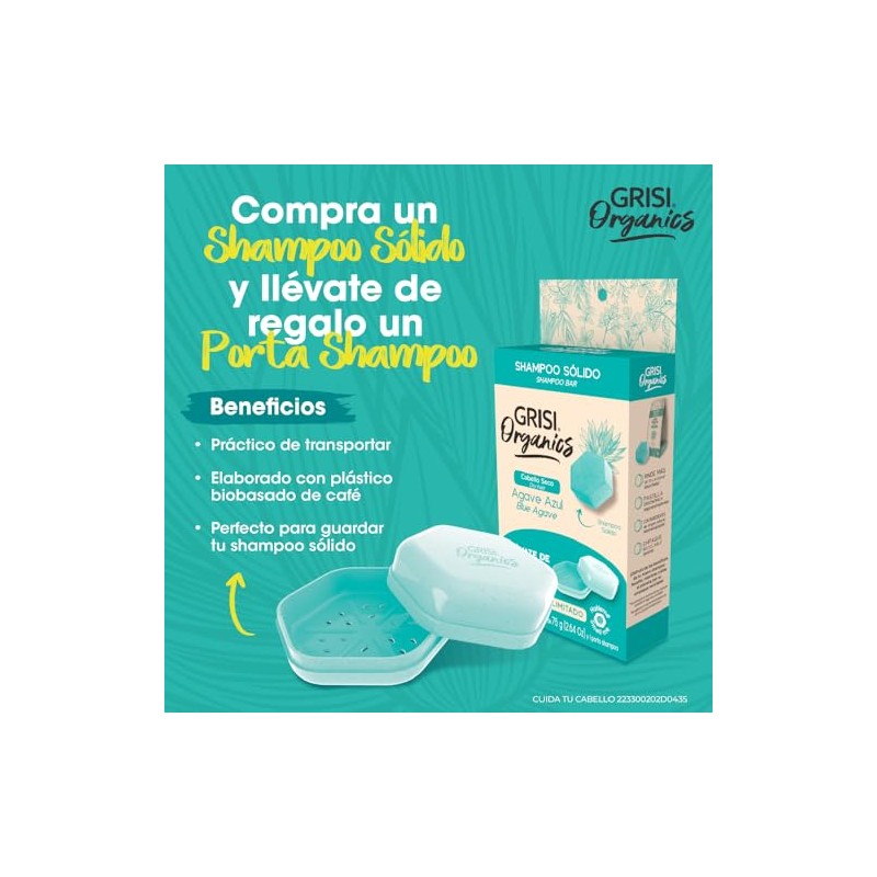 Shampoo Sólido Agave Azul para Cabello Seco, 75gr