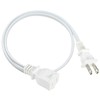 2FT Polarized 2Prong Extension Cord - White Replacement US AC