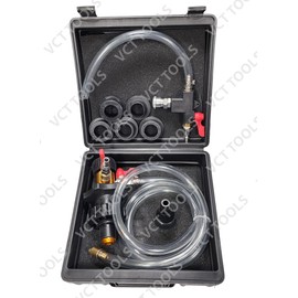 VCT 8pc Coolant System Refiller Kit, 3 Adapters, Remove Air Trapped in Cooling System, Test Radiator and Heating Core Lines for Leaks, Fits Most Radiator Necks and Coolant Reservoirs