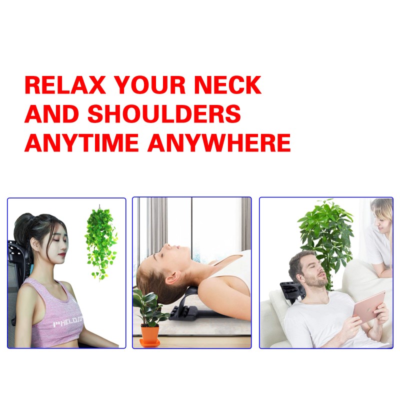 Plugsharge Multi-Level Neck Stretcher, Massage Relaxer Traction Device, Blue