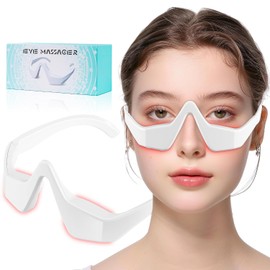 Gafas de terapia de luz roja para ojeras, dispositivo de terapia de luz roja con microcorriente para masaje ocular, Botanique Paris, eliminador de bolsas y ojeras para reducir las arrugas (blanc
