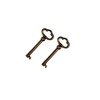KY-2AB Skeleton Key Antique Brass Plated Hollow Barrel Old Furniture