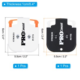 PATIKIL Golf Score Counter 2pcs 2 Digit Score Keeper Mini Golf Shot Stroke Counter Golf Game Score Keeper for Outdoor Sports Scoreboard White+Orange Black+White