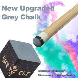 CUEELF Cube Pool Cue Chalk Technology Billiard Pool Stick Chalk with Storage Box Included (Grey)