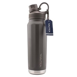 Nautica 25 oz hydration flask Double-Wall Vacuum Insulated bottle Leak Proof & BPA Free (MED GREY)