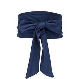 Shengweiao - Cinturón de cintura ancha y suave para mujer, estilo bohemio, Azul oscuro, Fit to waistline 26.7"- 35.4"