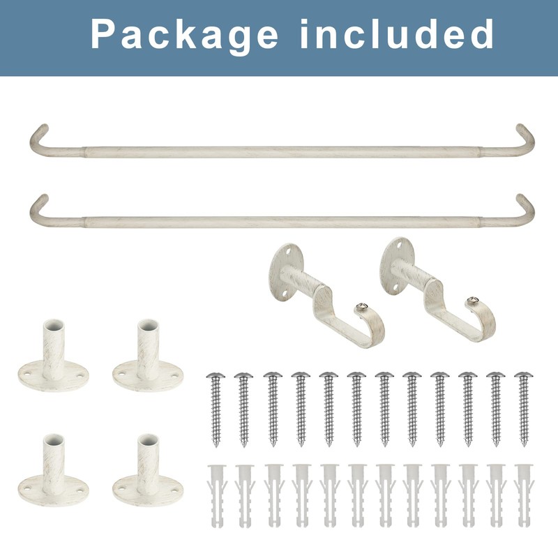 2 Pack Curtain Rods, Room Darking Wrap Around Single Window