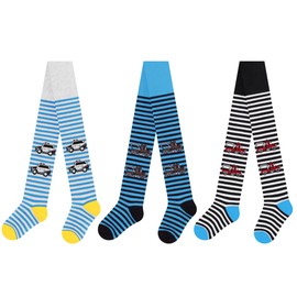 L&K-II 27253AB Children's Knitted Tights with Various Patterns Multi-Coloured Pack of 3, 3pair-2725A