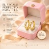 Arracadas Huggie Circonia Oro Laminado Espiral Elegante
