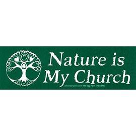 Nature is My Church Tree of Life Environmental Preservation Small Magnetic Car Bumper Sticker Magnet Decal for Lockers Fridges Magnetic Surfaces 5.5-by-1.75 Inches