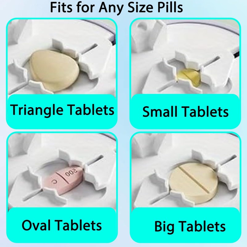 Pill Cutter, Stainless Steel Blade Pill Splitter with 1/2 &