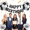 Black Coquette Birthday Decorations-Black Happy Birthday Balloons, Heart Balloons With