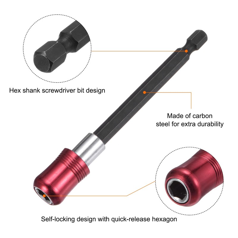 sourcing map Magnetic Extension Chuck Adapter 4" 1/4 Inch Hex