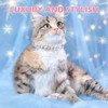 EXPAWLORER Cat Collar with Bells-Rhinestones Adjustable Soft Leather Cat Accessories,