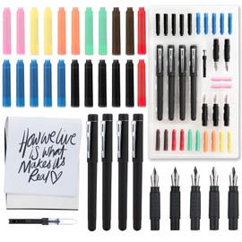 Falling in Art 34Pcs Calligraphy Pen Set, Calligraphy Kit with 5 Pen Nibs and 22 Assorted Ink Cartridges, Drawing and Calligraphy Practice For Beginners